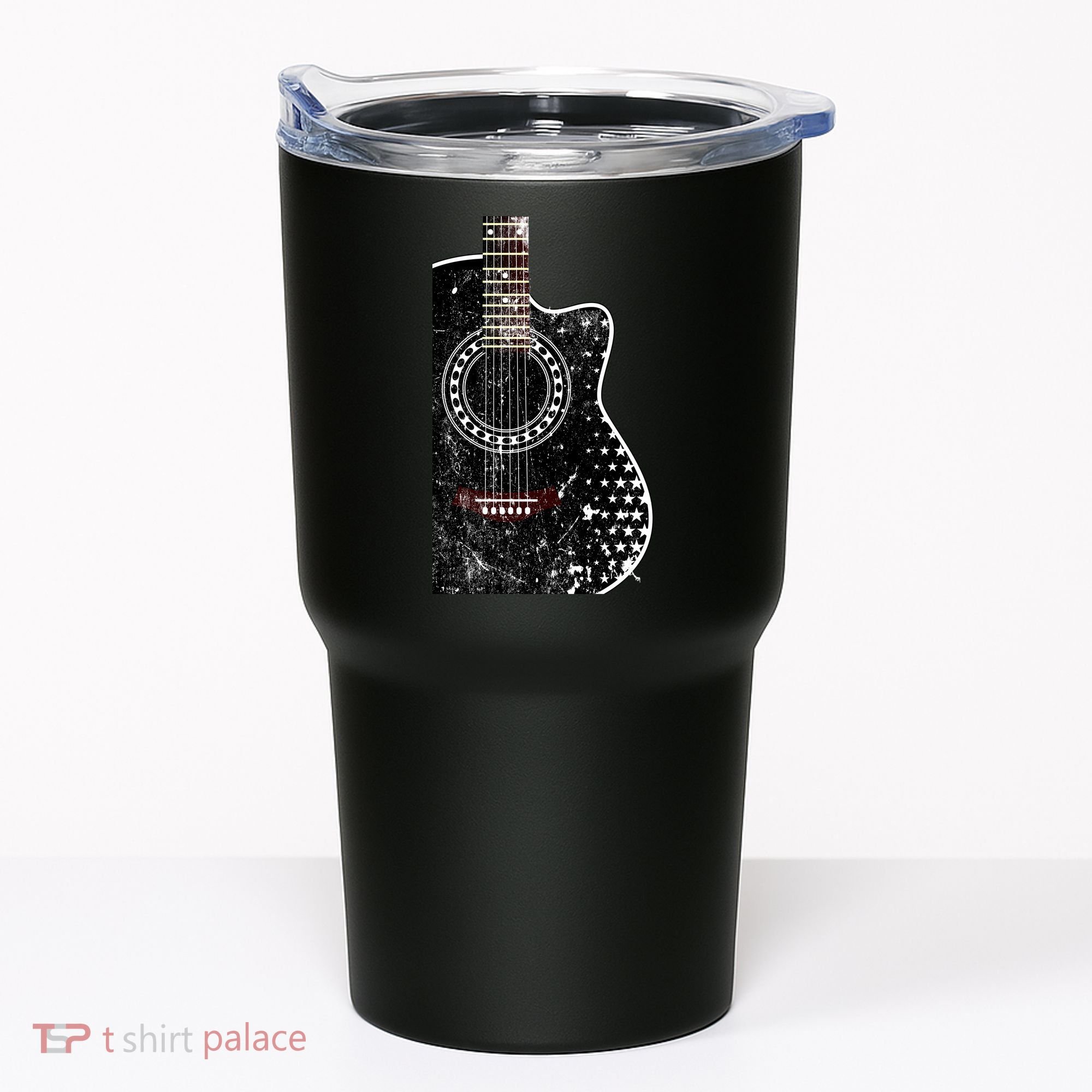 Black Acoustic Guitar Grunge Tumbler
