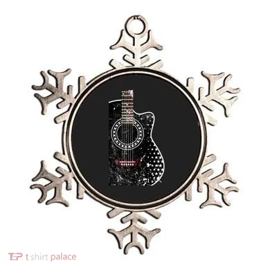 Black Acoustic Guitar Grunge Ornament