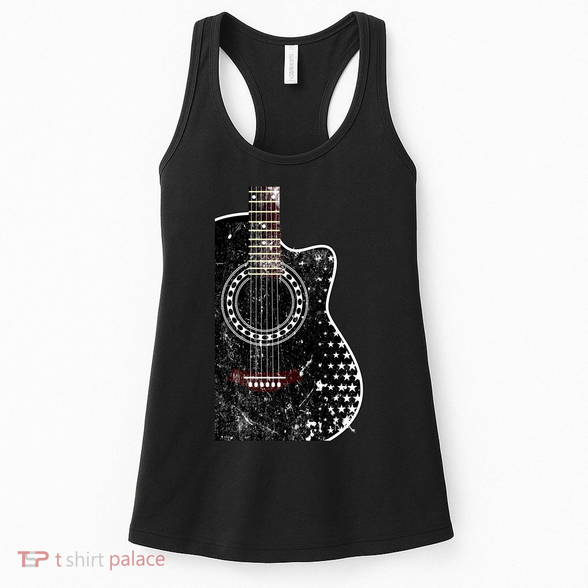 Black Acoustic Guitar Grunge Women's Tank Top