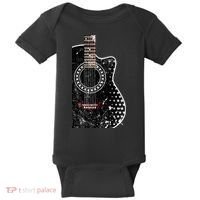 Black Acoustic Guitar Grunge Baby Bodysuit thumb 0