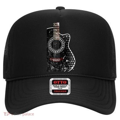 Black Acoustic Guitar Grunge Hat