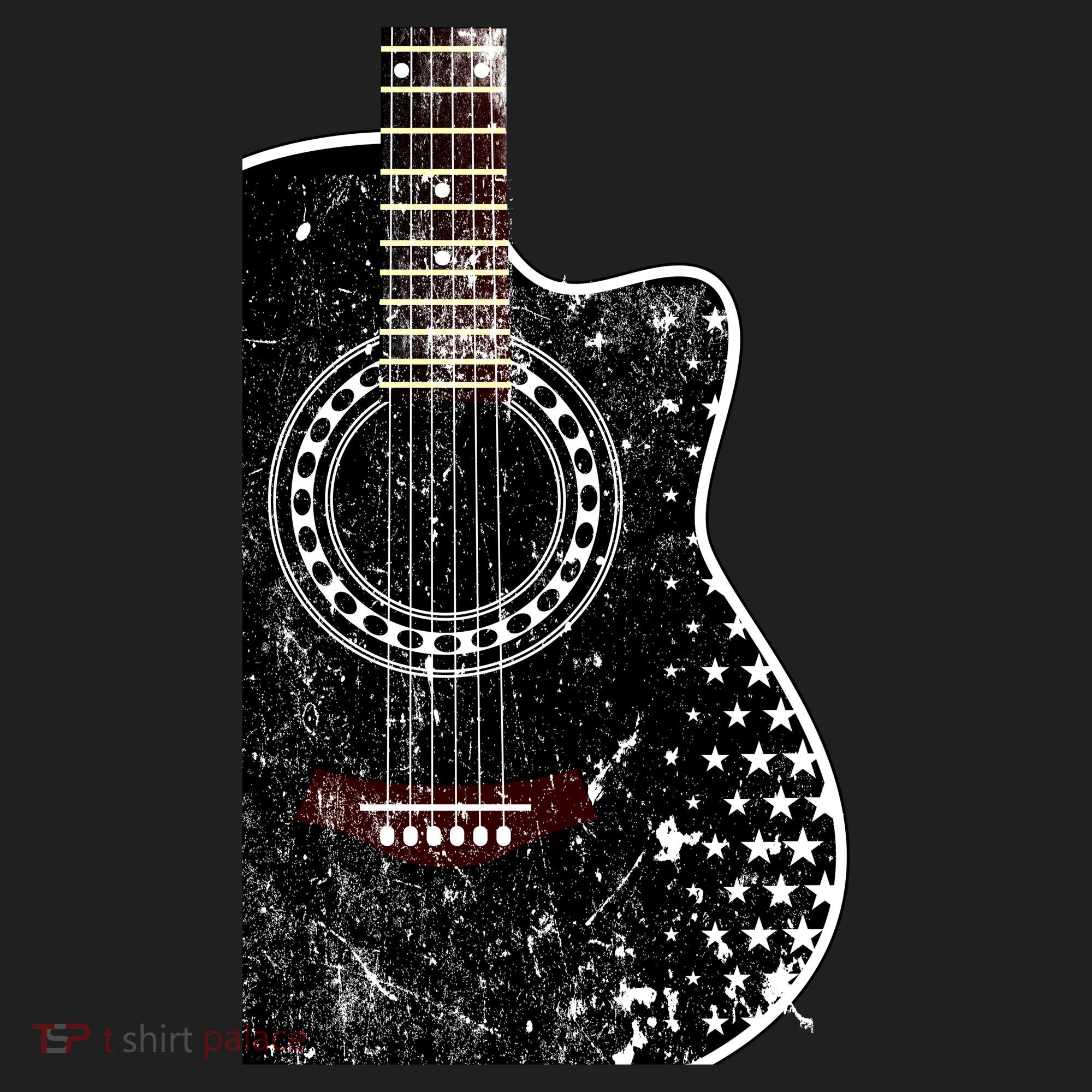 Black Acoustic Guitar Grunge Hat