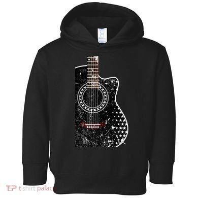 Black Acoustic Guitar Grunge Toddler Hoodie