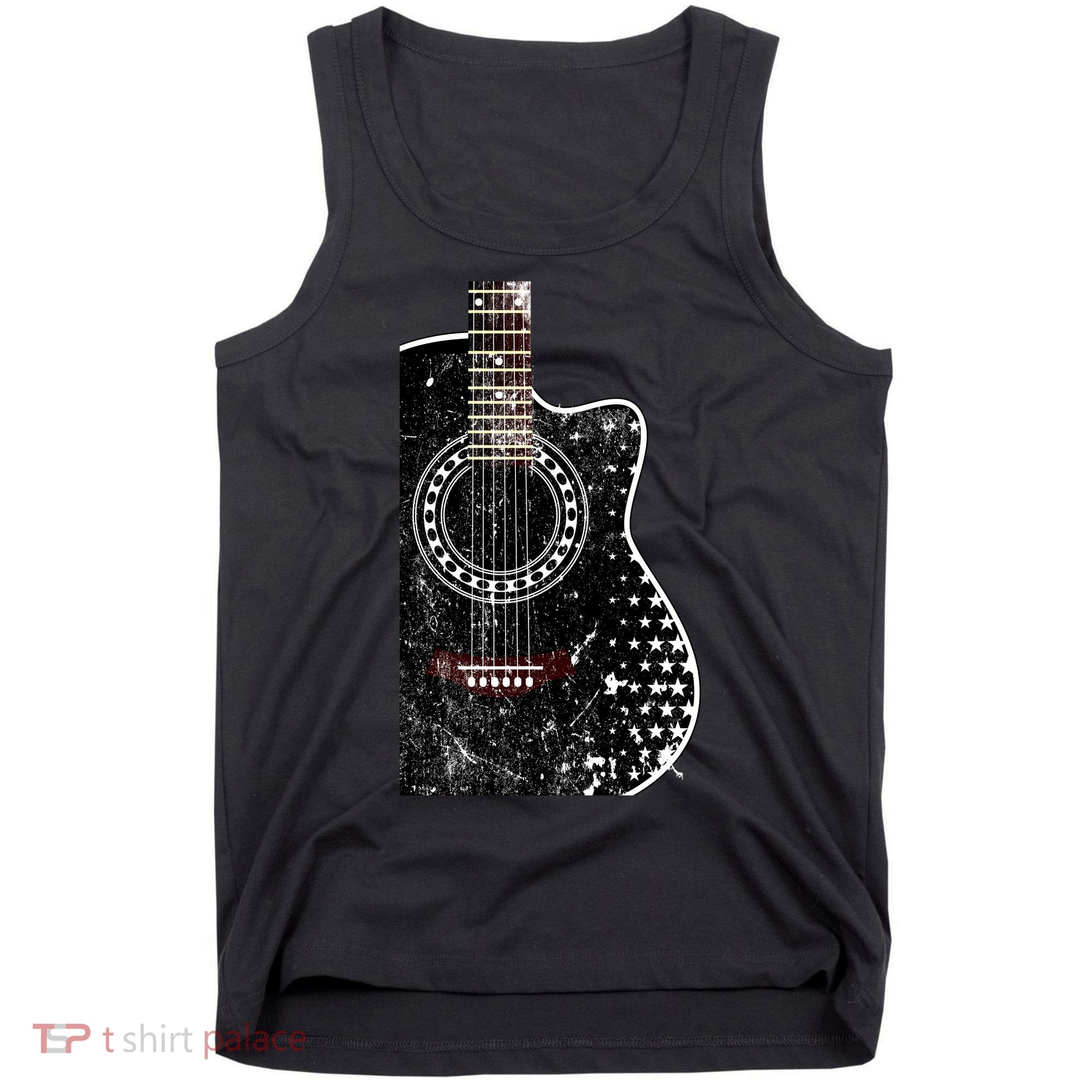 Black Acoustic Guitar Grunge Tank Top