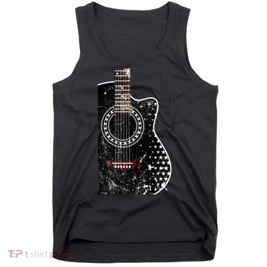 Black Acoustic Guitar Grunge Tank Top