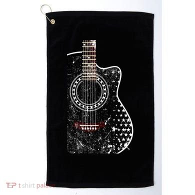 Black Acoustic Guitar Grunge Golf Towel