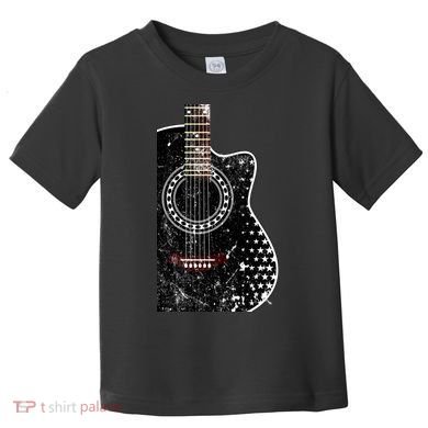 Black Acoustic Guitar Grunge Toddler T-Shirt