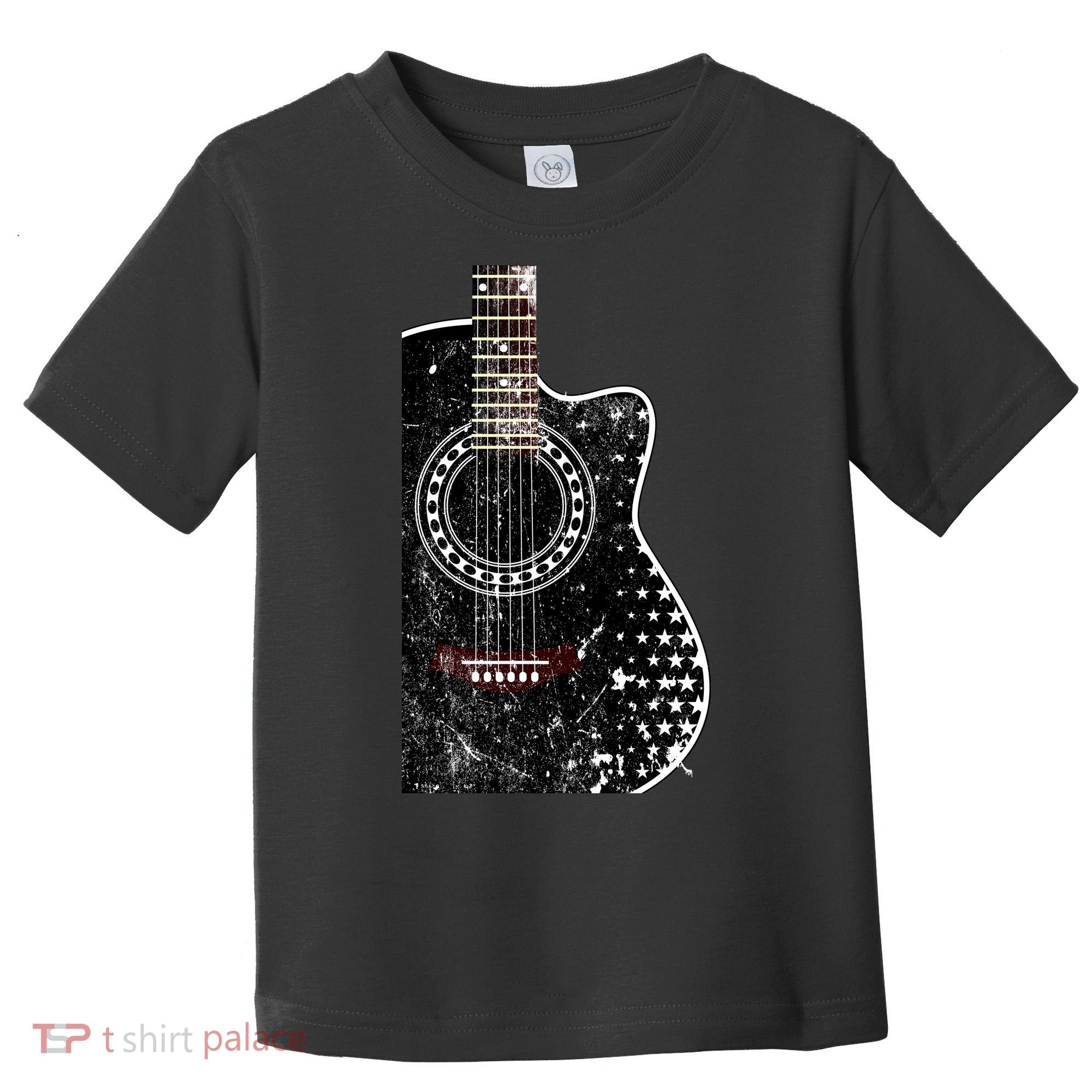 Black Acoustic Guitar Grunge Toddler T-Shirt