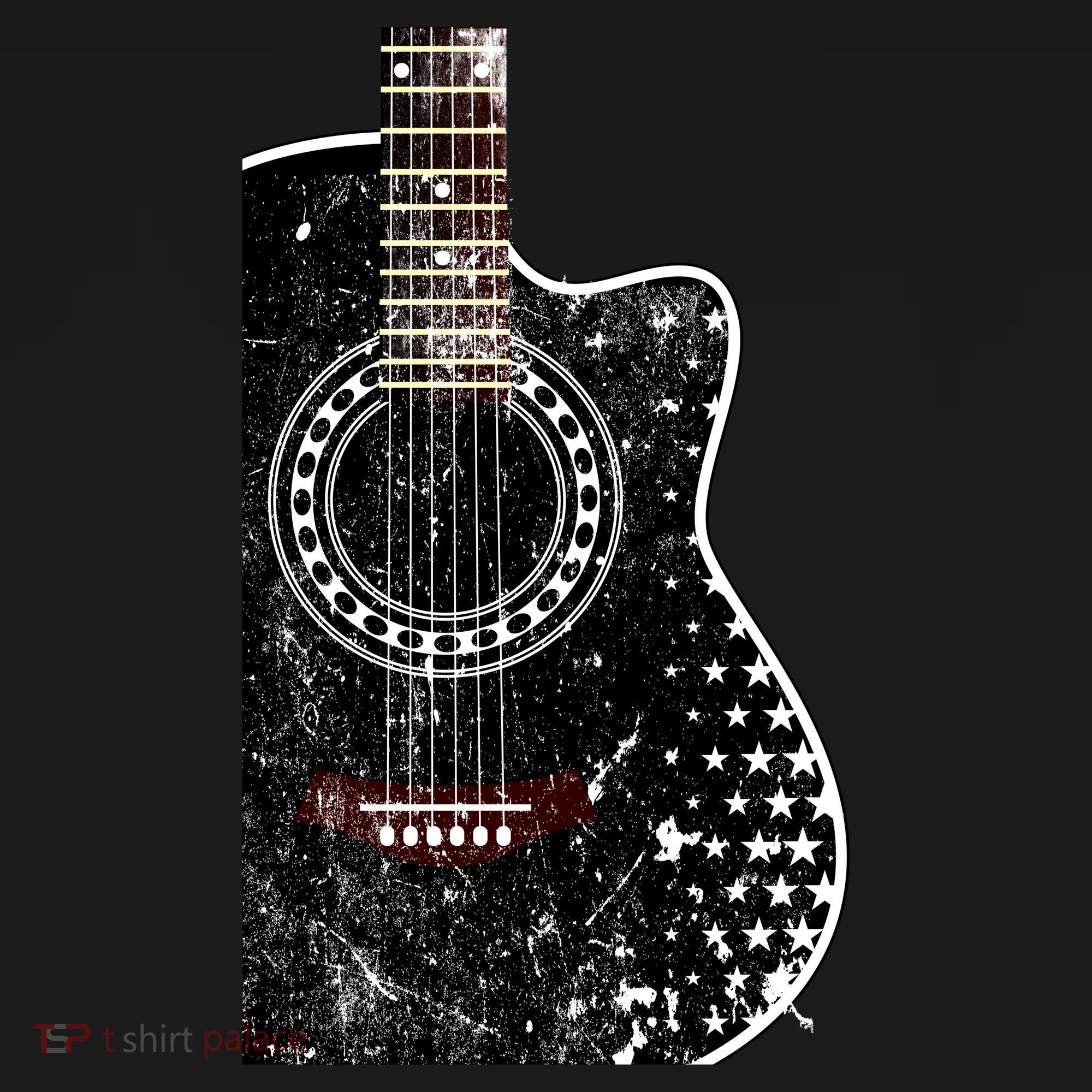 Black Acoustic Guitar Grunge Toddler T-Shirt