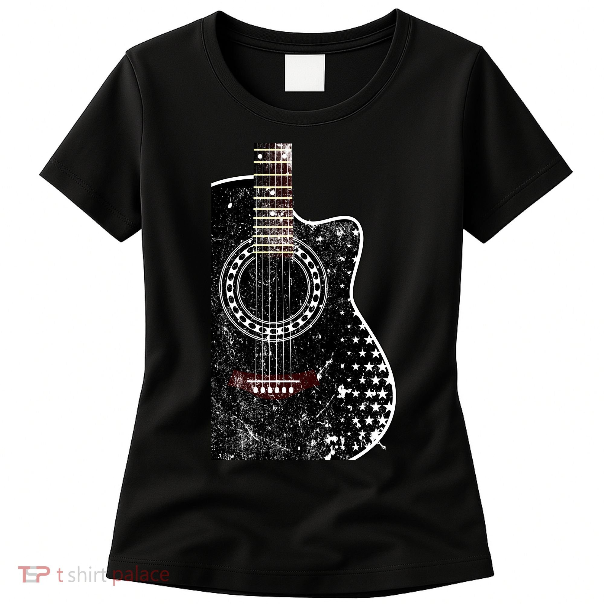 Black Acoustic Guitar Grunge Women's T-Shirt