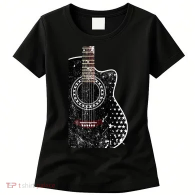 Black Acoustic Guitar Grunge Women's T-Shirt