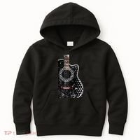 Black Acoustic Guitar Grunge Kids Hoodie thumb 0