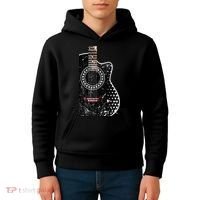 Black Acoustic Guitar Grunge Kids Hoodie thumb 4