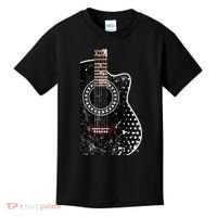 Black Acoustic Guitar Grunge Kids T-Shirt thumb 0