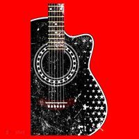 Black Acoustic Guitar Grunge Santa Hat thumb 1
