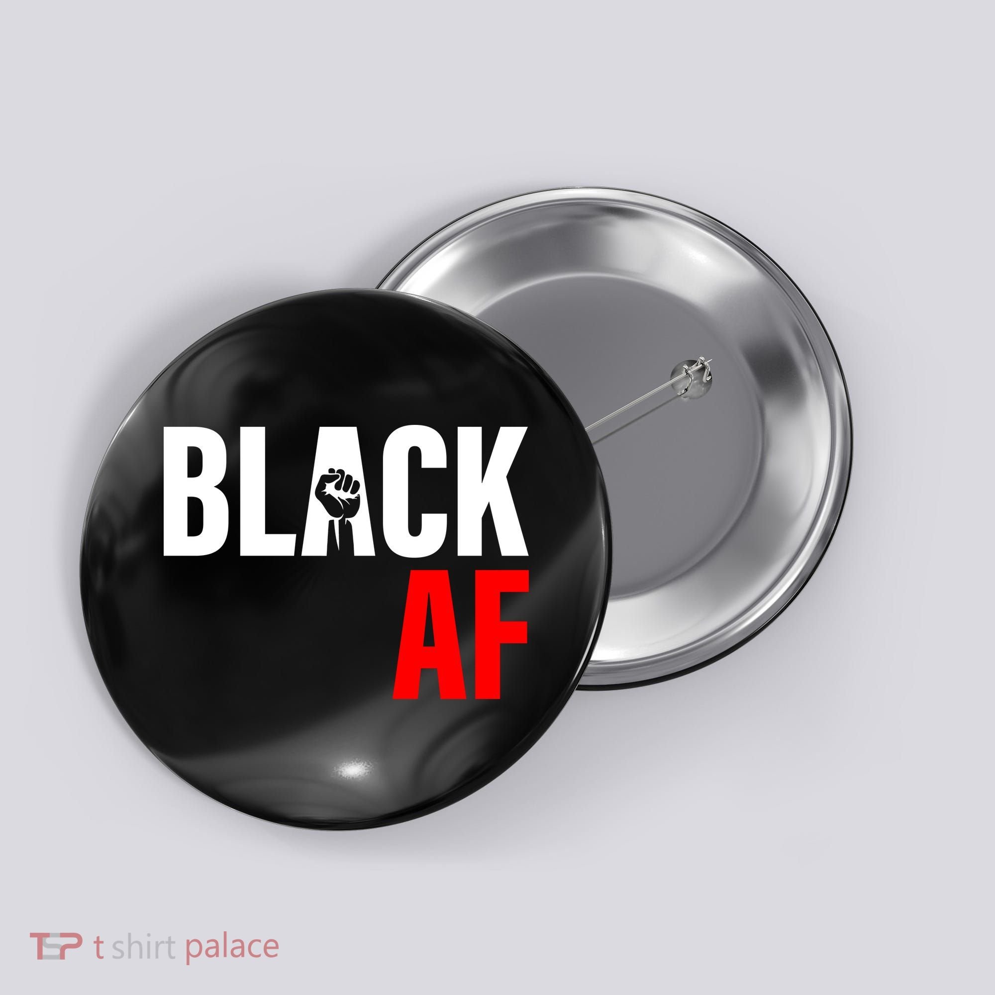 Black AF Fist Logo Button