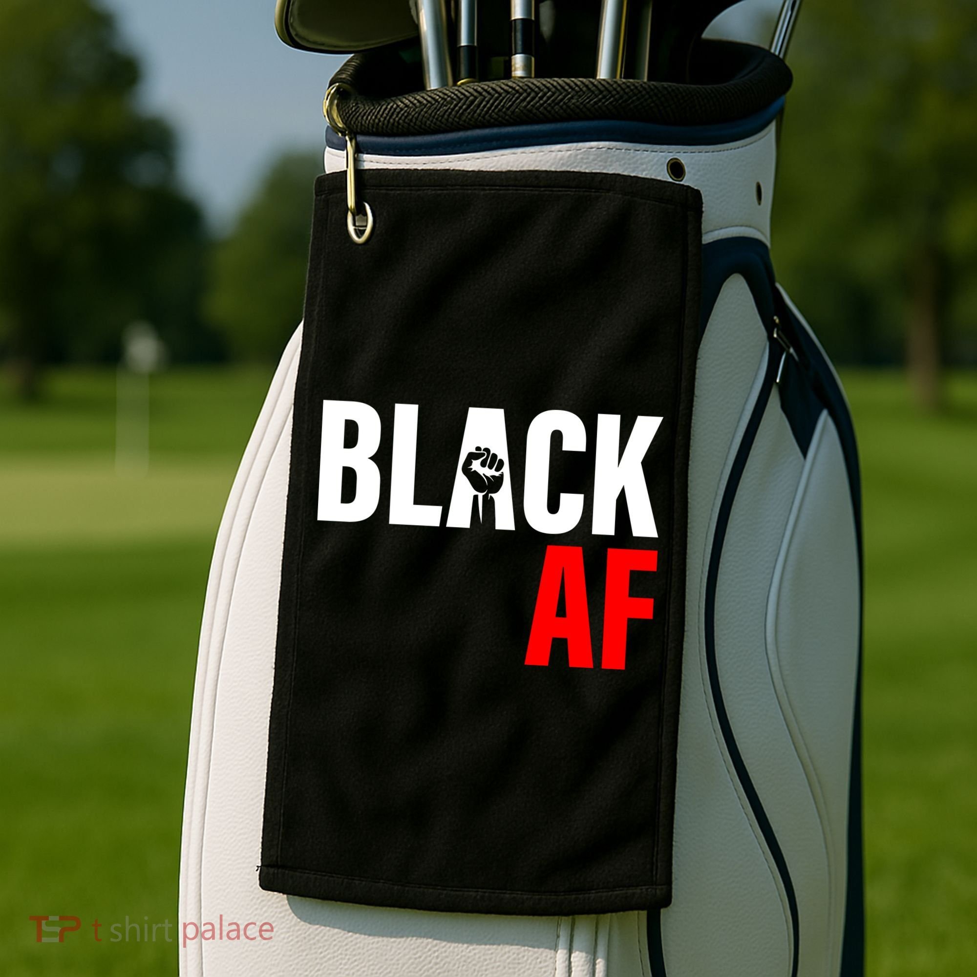 Black AF Fist Logo Golf Towel