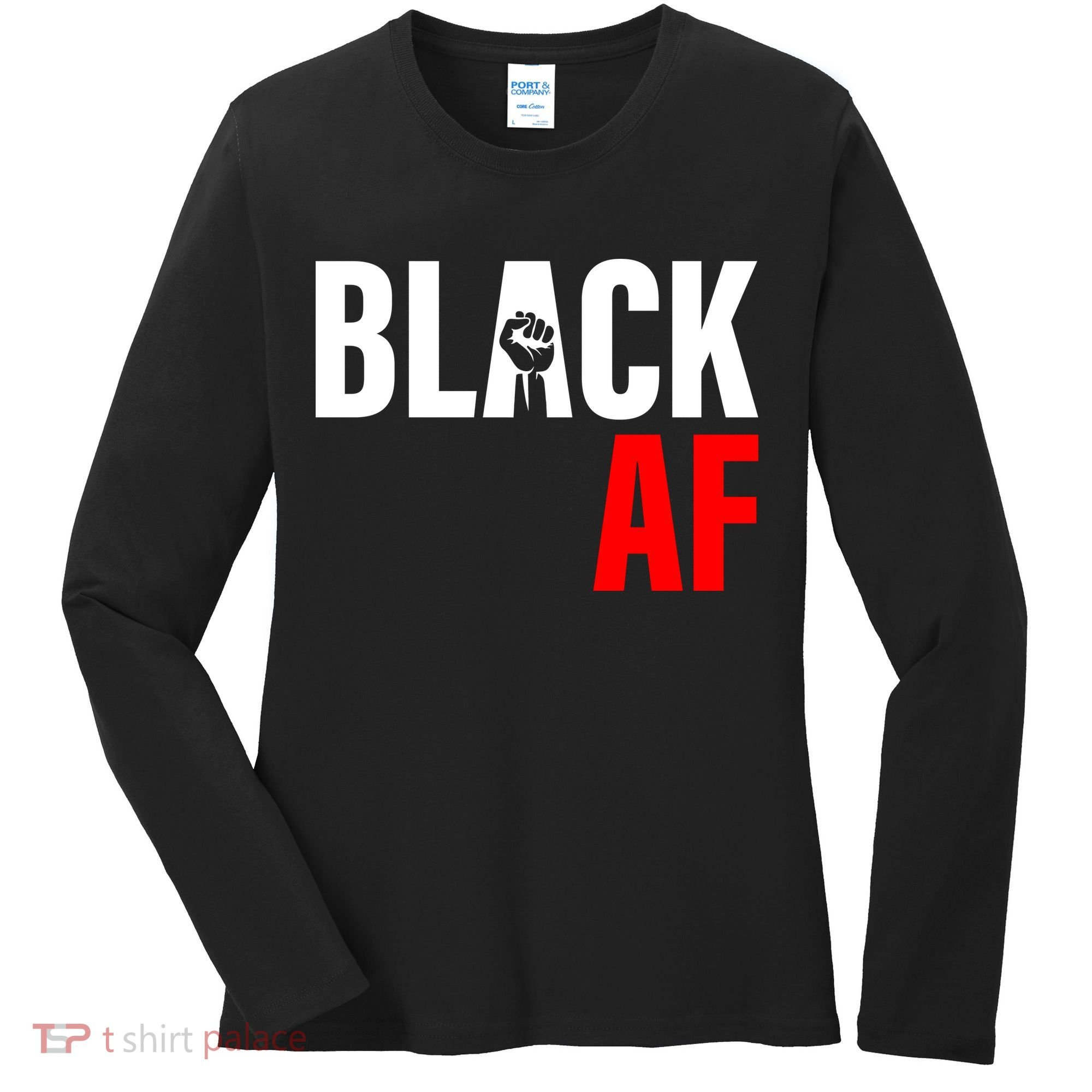 Black AF Fist Logo Women's Long Sleeve Shirt
