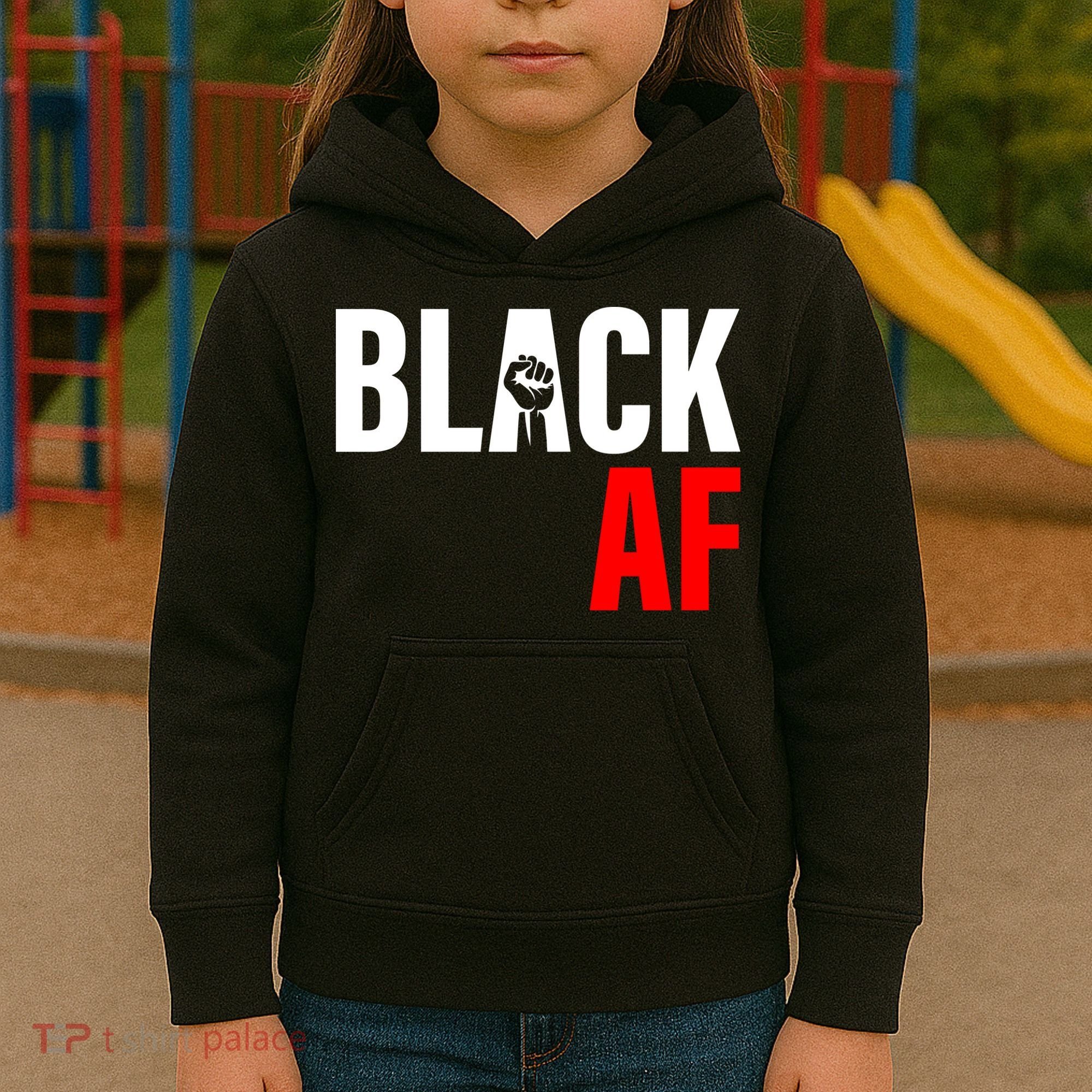 Black AF Fist Logo Kids Hoodie