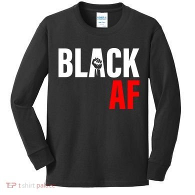 Black AF Fist Logo Kids Long Sleeve Shirt