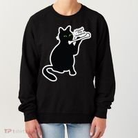 Black Cat I Found This Humerus Funny Women's Sweatshirt thumb 0
