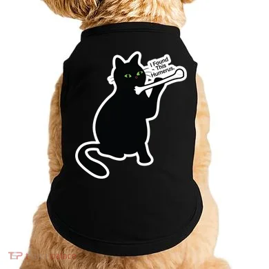 Black Cat I Found This Humerus Funny Doggie Tank