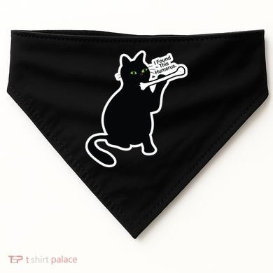 Black Cat I Found This Humerus Funny USA-Made Doggie Bandana