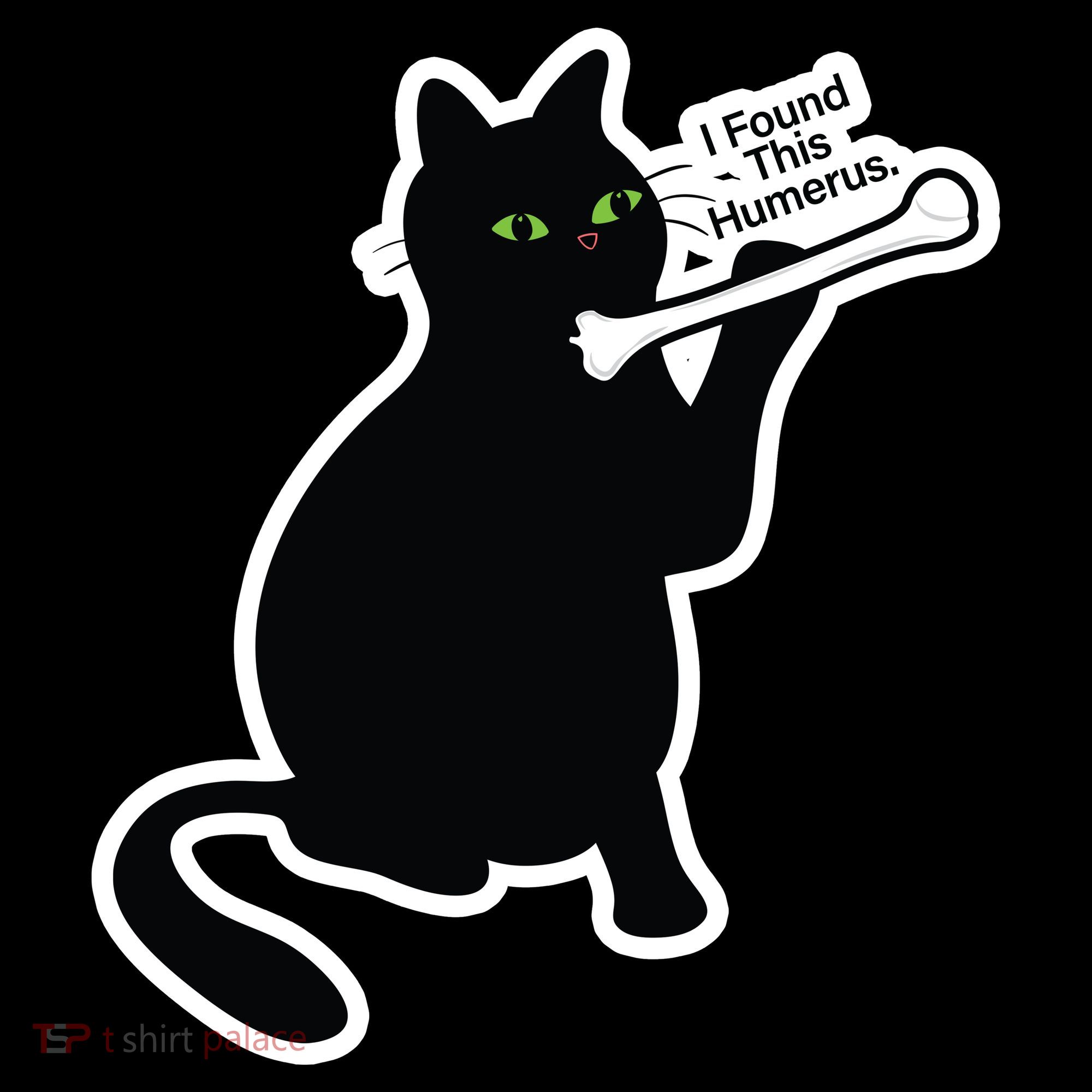 Black Cat I Found This Humerus Funny Bucket Hat