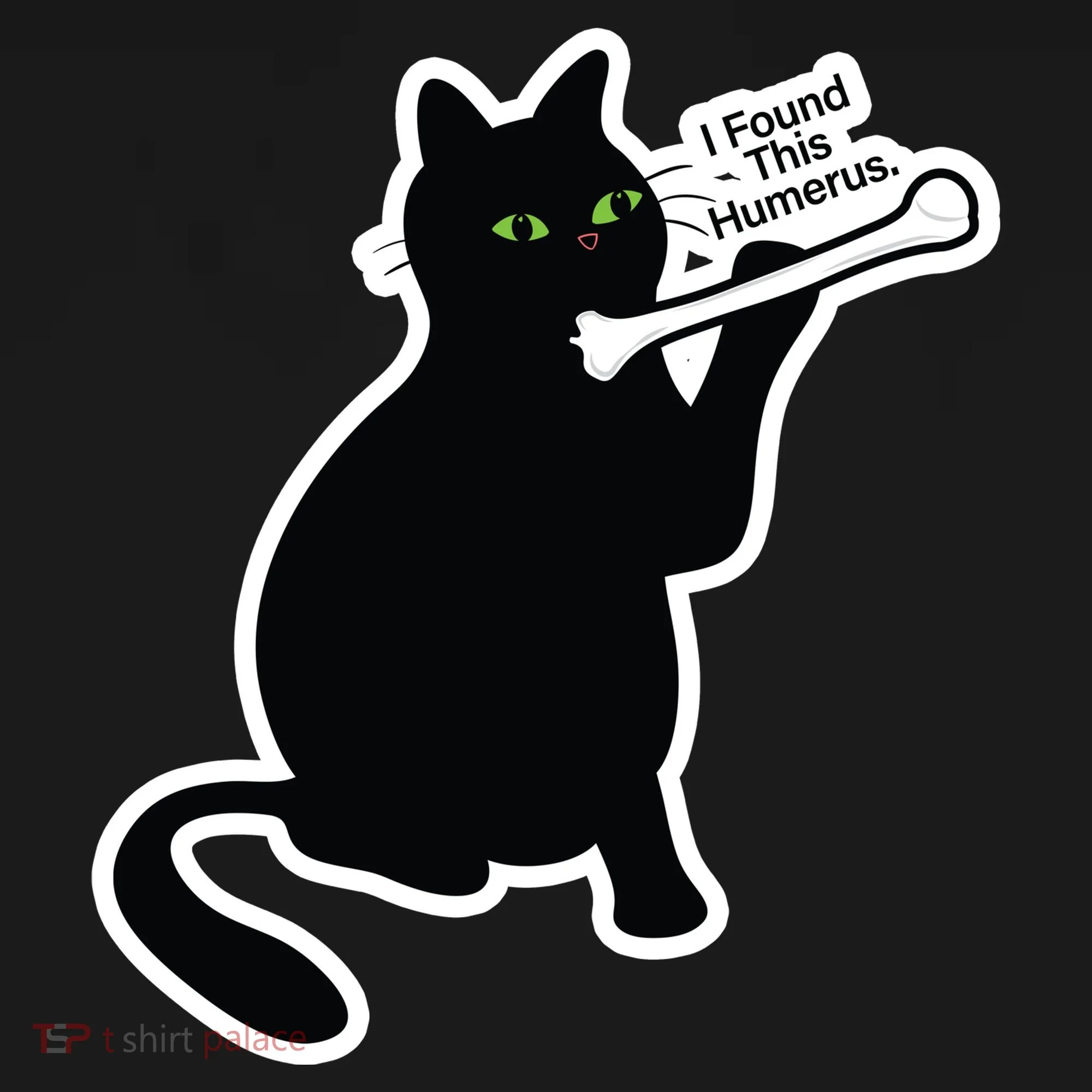 Black Cat I Found This Humerus Funny Bucket Hat