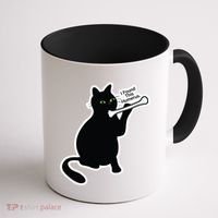 Black Cat I Found This Humerus Funny Coffee Mug thumb 1