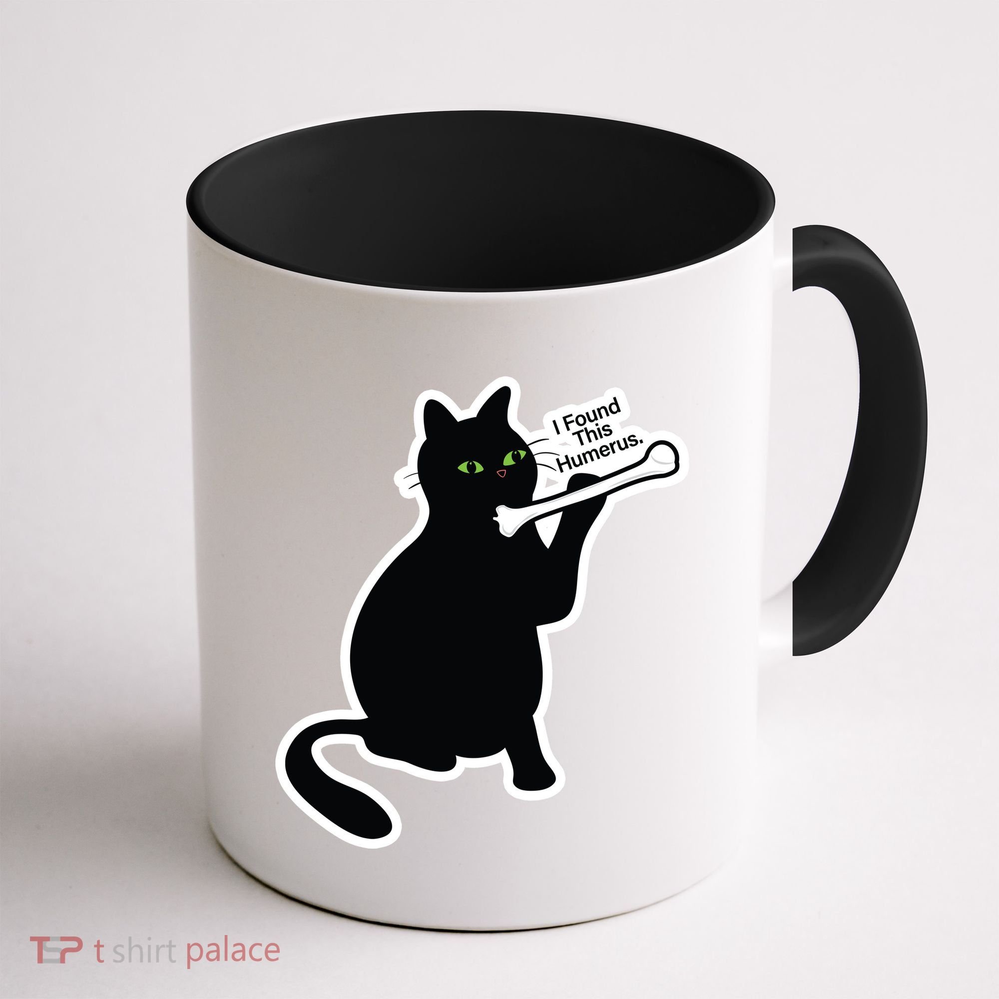 Black Cat I Found This Humerus Funny Coffee Mug