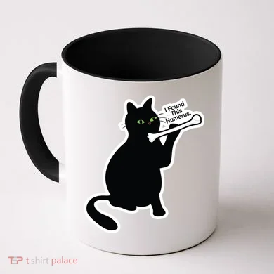 Black Cat I Found This Humerus Funny Coffee Mug