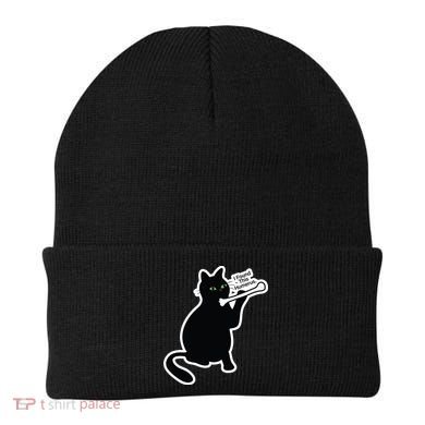 Black Cat I Found This Humerus Funny Beanie