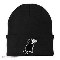 Black Cat I Found This Humerus Funny Beanie thumb 0