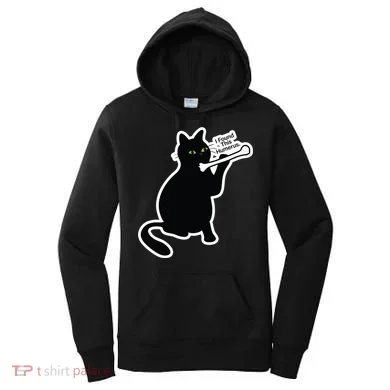 Black Cat I Found This Humerus Funny Women's Hoodie