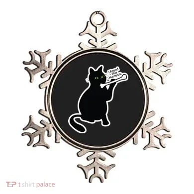 Black Cat I Found This Humerus Funny Ornament