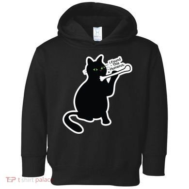 Black Cat I Found This Humerus Funny Toddler Hoodie