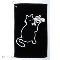 Black Cat I Found This Humerus Funny Golf Towel thumb 0