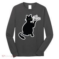 Black Cat I Found This Humerus Funny Long Sleeve Shirt thumb 0