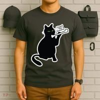 Black Cat I Found This Humerus Funny T-Shirt thumb 6