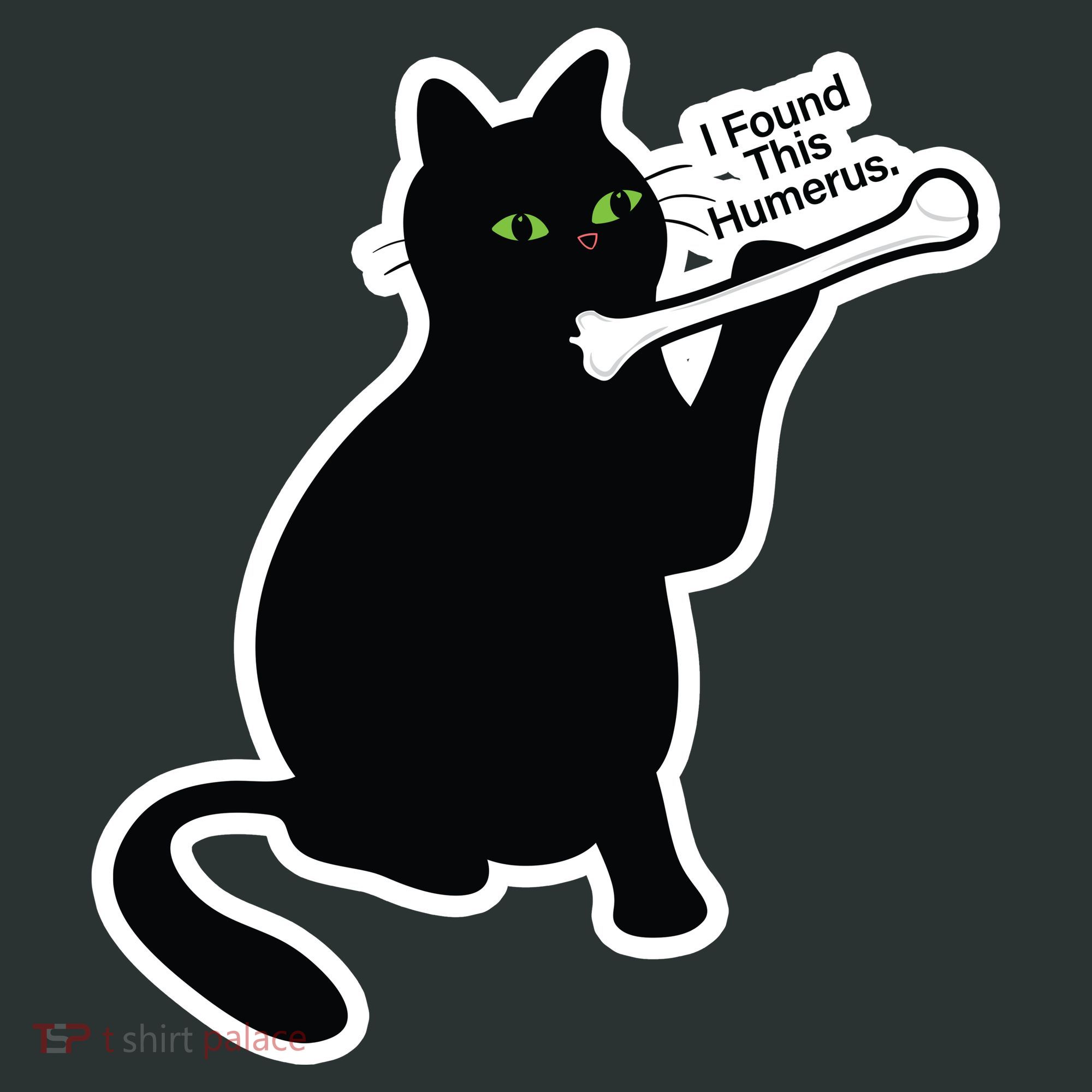 Black Cat I Found This Humerus Funny Button