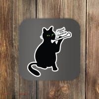 Black Cat I Found This Humerus Funny Coaster thumb 0