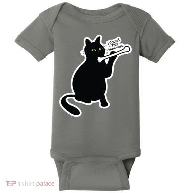 Black Cat I Found This Humerus Funny Baby Bodysuit