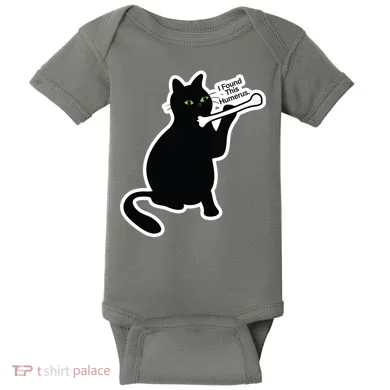 Black Cat I Found This Humerus Funny Baby Bodysuit