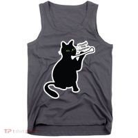 Black Cat I Found This Humerus Funny Tank Top thumb 0