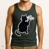 Black Cat I Found This Humerus Funny Tank Top thumb 3