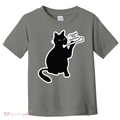Black Cat I Found This Humerus Funny Toddler T-Shirt