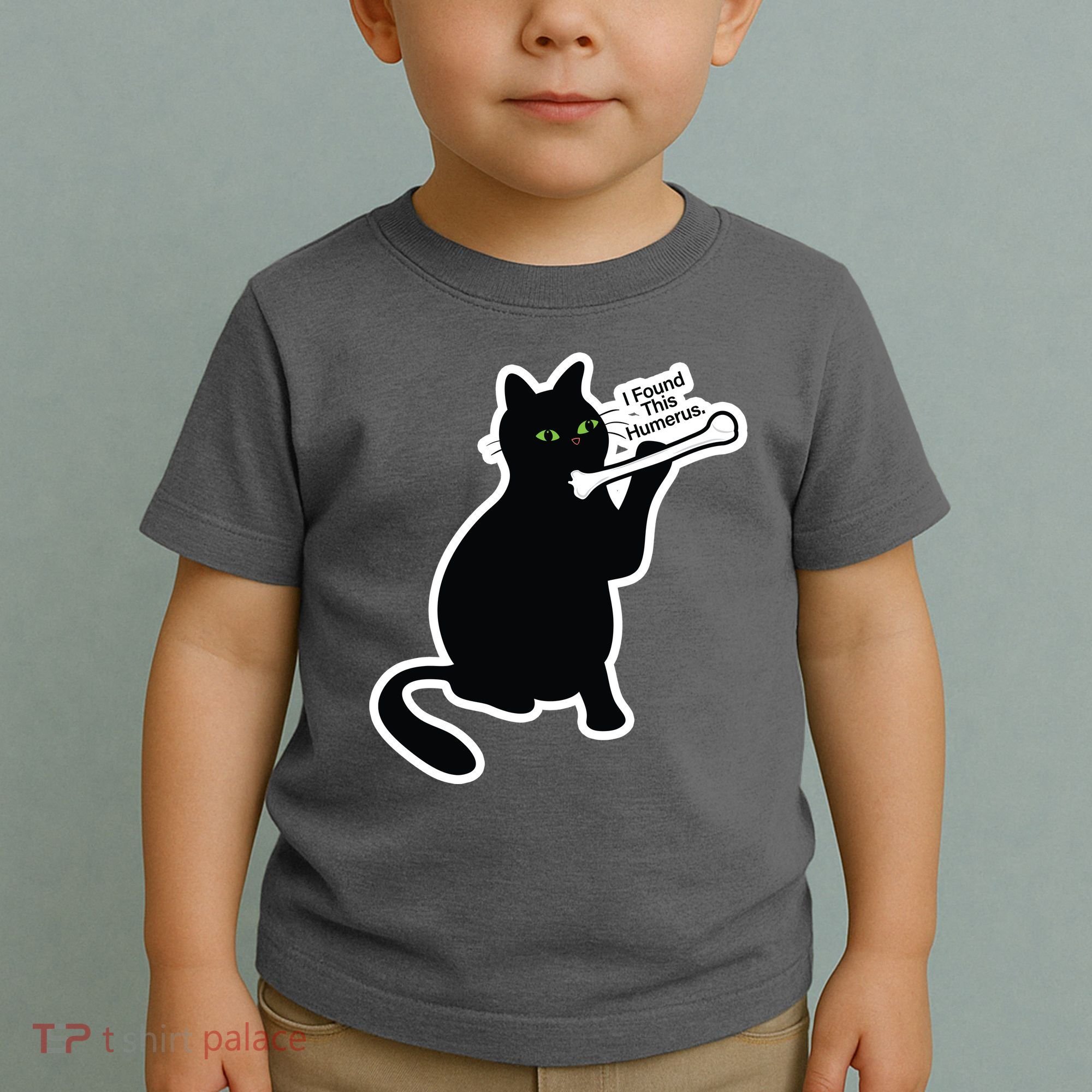 Black Cat I Found This Humerus Funny Toddler T-Shirt