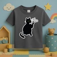 Black Cat I Found This Humerus Funny Toddler T-Shirt thumb 3