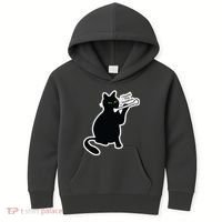 Black Cat I Found This Humerus Funny Kids Hoodie thumb 0